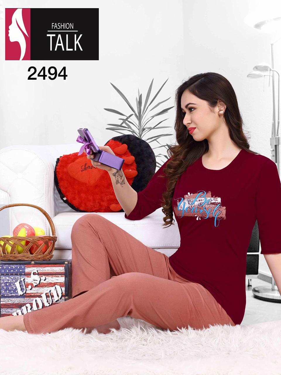 Ft Riddle 2494 Latest Night Wear Hosiery cotton Night Suits Collection